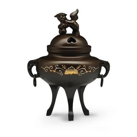 高冈铜器 釻付镶嵌香炉