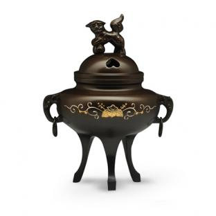 高岡銅器 釻付鑲嵌香爐