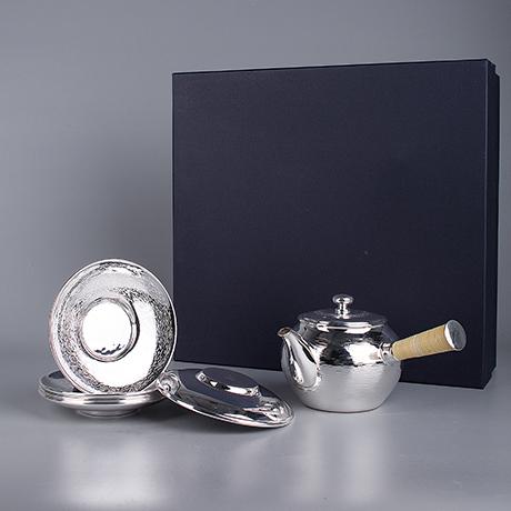 早川器物 铜镀银茶具2件套（急须，茶托）