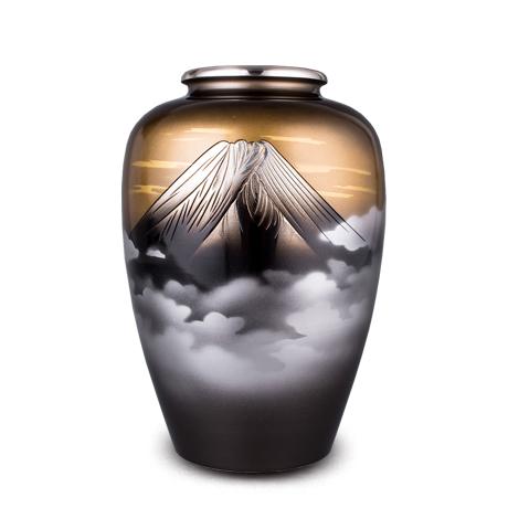 高冈铜器 枣型富士山纹花瓶