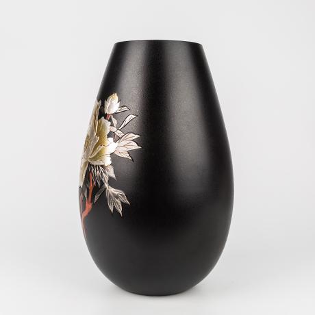 高冈铜器 牡丹花瓶