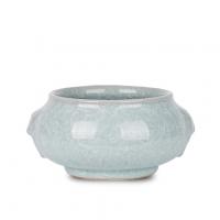 北宋官窑 梅花冰片 匍兽洗（口径18cm）