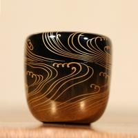 文夫 山水蒔絵棗内梨地金蒔絵（共箱）