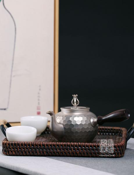 田中照一作 龟甲横手纯银急须（3.3寸）