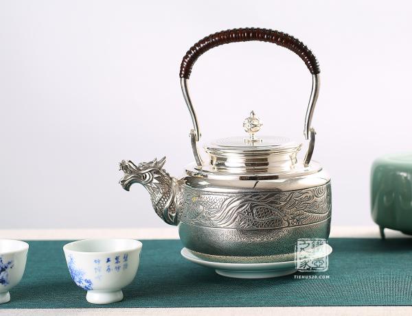 大渊银器 纯银 龙口银壶（4.5寸）