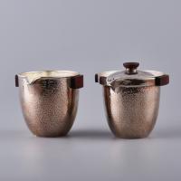 川合银器 麻点高腰双用盖碗