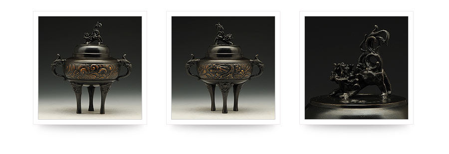高冈铜器狻猊龙纹香炉