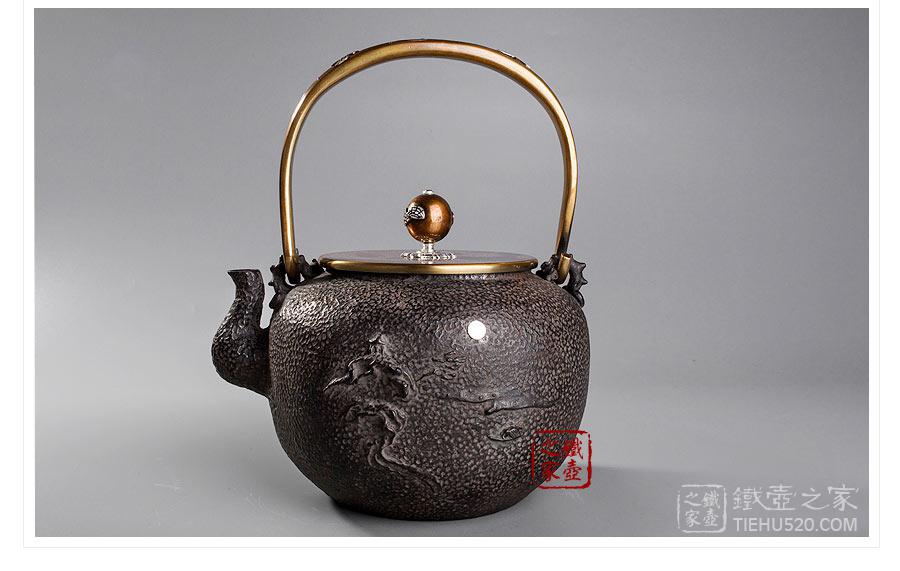 高陵金寿堂 复刻龟文堂日丸形波千鸟铁壶