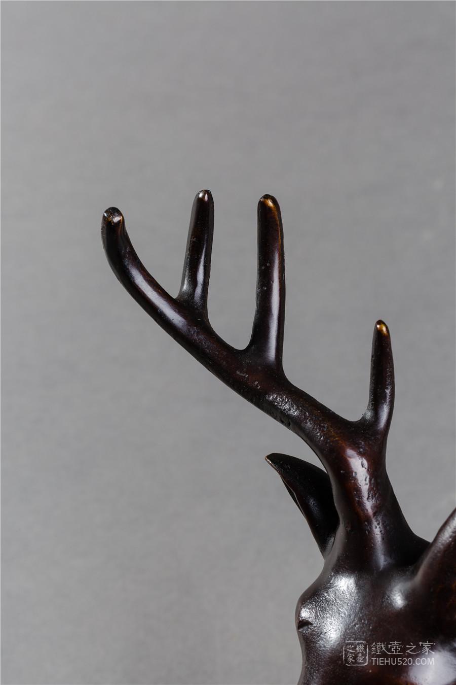 鹿角铜摆件