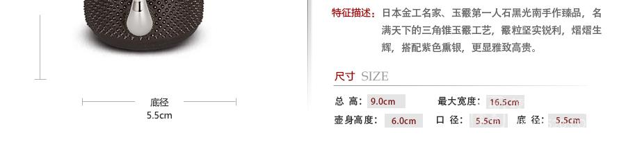 石黑光南纯银玉霰横手急须 铁壶之家