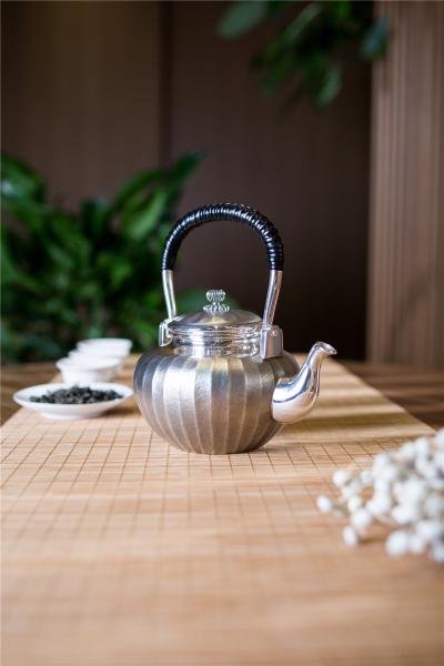 大渊银器 纯银 立筋汤沸