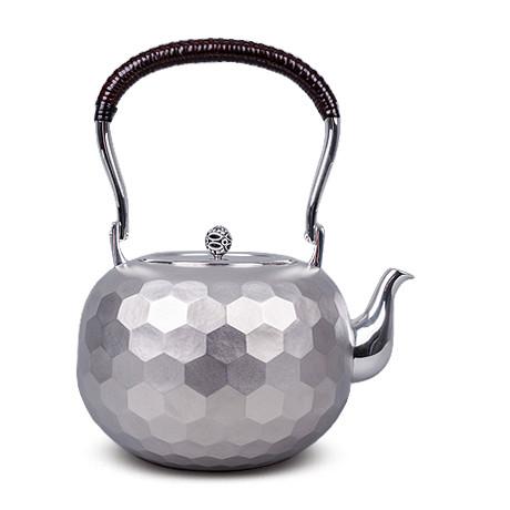 长谷川纯手工泡茶壶频道纯银泡茶壶|银制茶壶|银茶壶|铁茶壶