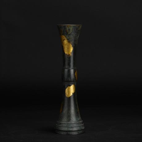 四世藏六 立鼓式塗金铜花瓶