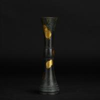 四世藏六 立鼓式塗金铜花瓶