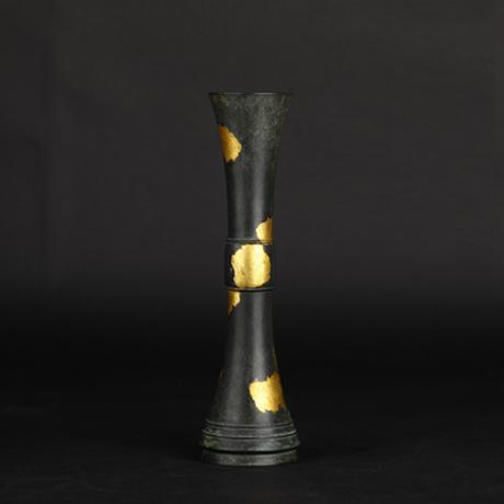 秦藏六立鼓式塗金铜花瓶