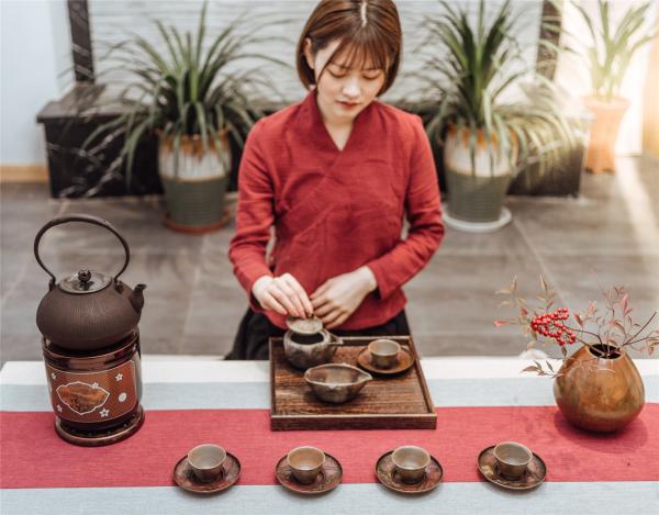 备前烧 小西陶古 荷叶蟹付茶器（套装）