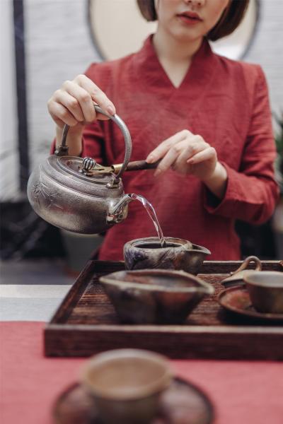 备前烧 小西陶古 荷叶蟹付茶器（套装）