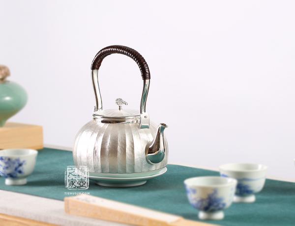 大渊银器 纯银 并型立筋银壶(4.5寸)