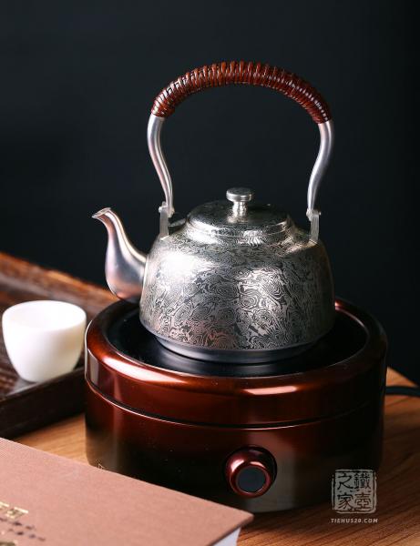 大渊银器 创永作木目金银壶